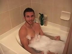 Cute Boy Taking Foamy Bath