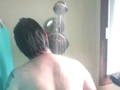 Plump Father Opens Up his Rump and Gropes his Prick in the Douche