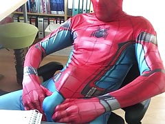 Spiderman with huge cock cumming