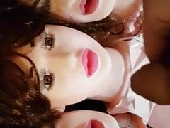 I ejaculate over Three Dolls Faces