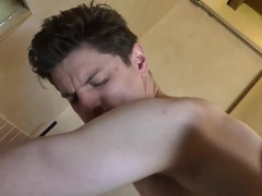 Interracial bareback creampie gay