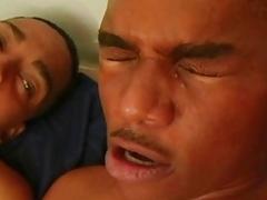 Sexy ebony gay studs suck and fuck together in bed