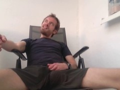 Horny bro enjoys a solo session on the balcony