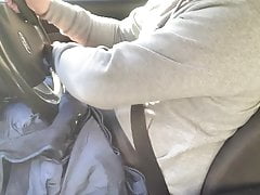 Car drive in sexy stockings bodysuit for horny carpark wank
