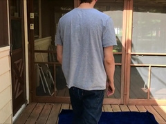 Strip And Cum Outdoors