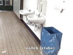 Jerking off in a public restroom