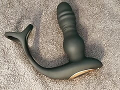 Straight guy trying electric dildo anal fuck machine for the first time