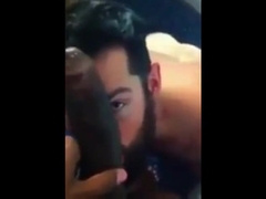 Perfect sucking of huge black cock