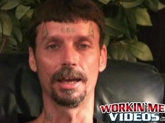 Mature stud strips before stroking his dick and cumming hard