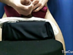 CLOSE UP: Towel Frottating and fat cum-shot