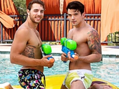Carter Woods and Dakota Payne enjoying poolside anal sex