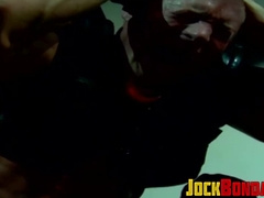 Wildcats fan lifting dumbbell during naughty workout