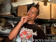 Smoking Lad Pulling his Pipe and Making it Rain