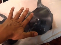 Jerking and Cumming On A Sexy 36DD Gray Bra