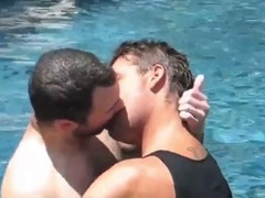 David and Dusty have a steamy encounter by the pool