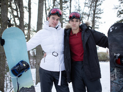 Skinny boy and his stepbrother share remarkable home romance