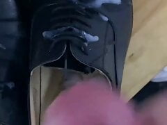 Cumming shot on daddy's dress shoes