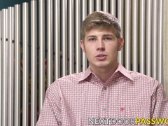 Tempting young man jacks off his big throbbing cock