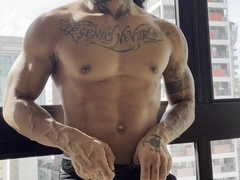 Andy Rodrigues humungous black fuckpole tugging and cum shot