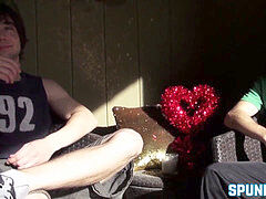 youthful faggot pervert gets to know his playmate before anal fun