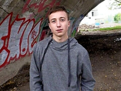 Czech cutie gets ass-fucked with legs spread