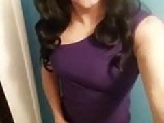 sexy stephanie cd in purple dress