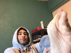 POV: Caught my Latin roommate sniffing my feet - foot worship, kink & more!