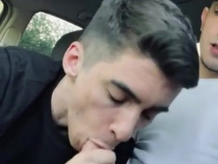 Daniel suck’s Wank spear in camper outdoor