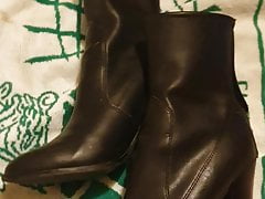 Lots of cum for wife's ankle boots
