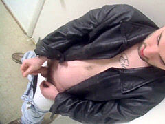 straight fellow with a sexually attractive beard jerking off until he cums