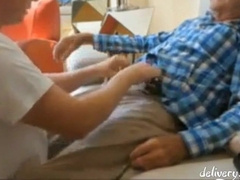 Grandpa enjoy blowjob by young man 2