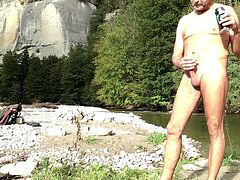 mountain climber has a rest