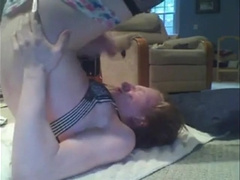 Nice sissy jerks off on her own face 11