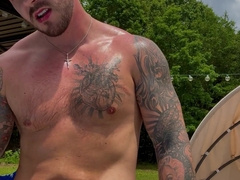 Warm 4gayfans parent faps off by public pool