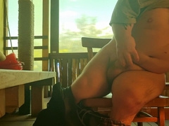 Midget draining off his meaty bone