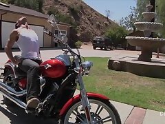 Ripped Stud Kevin Crows Jacks his Big Cock on Motorcycle