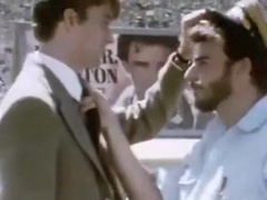 Gay retro porn is outdoors