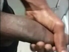 Big Black Cock Masturbation at Work
