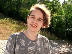 Stiff cock twink boy gets fucked hard while outdoors