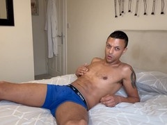 Mixed race gay men masturbate - lightskin and black muscle dude stroke big dicks