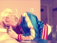 Suicide Squad Harley Quinn crossdresser suck and swallow