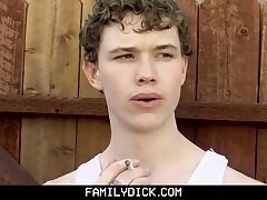 FamilyDick - Trailer Park Stepdaddy Fucks His Boy After Catching Him Smoking