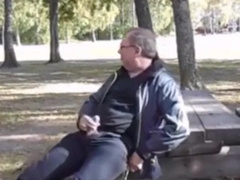 Jack and cum in public