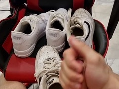 Youngest junior gets her sneakers splashed on the gaming chair while playing