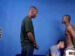 draped dark-hued fellows sharing a white guy