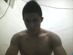 Chinese straight guy cam cum