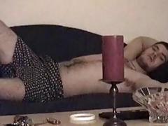 Hunky man doesn't have to do anything while he's being blown