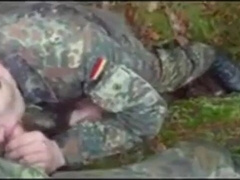 Str8 German soldiers first time swallow cum