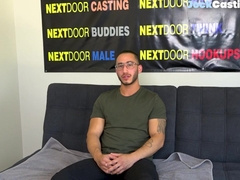 NEXT DOOR AUDITION - Beefy casting inexperienced shoots a load in solo act