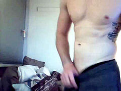 A cute STR8 guy WITH gigantic DICK ON CAM